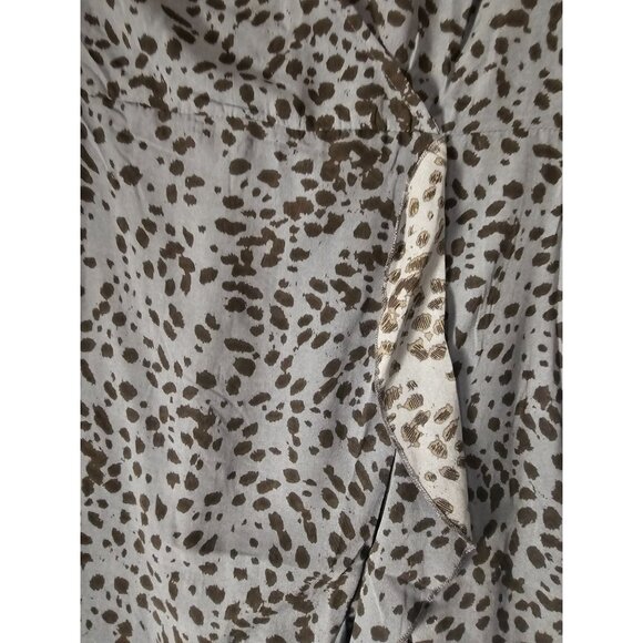 Missguided Maternity Wrap Dress NWT Blue & Black Leopard Long Sleeve Size 4 - Picture 5 of 6